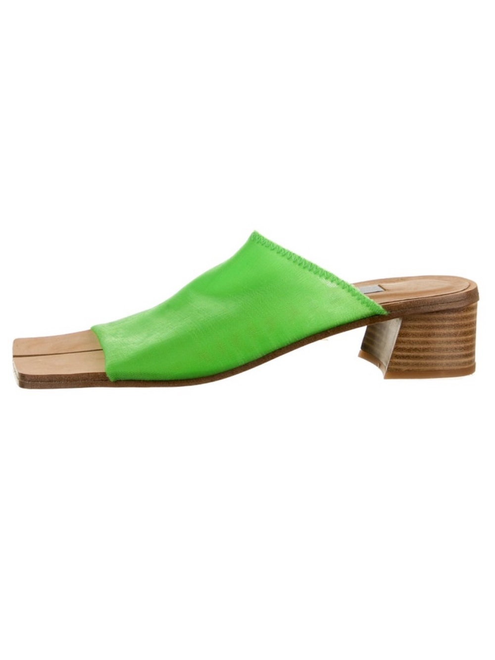 Miista Neon Green Split Toe Block Heel Mule Sandals IT 41 US 10.5